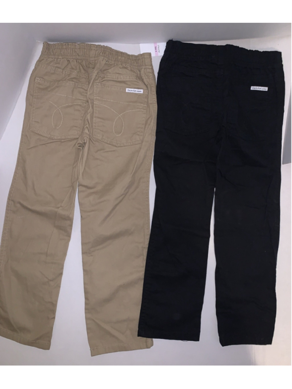 calvin klein kids Jeans Pull On Black & Beige Brown Size 6 New With Tags 2 Pairs